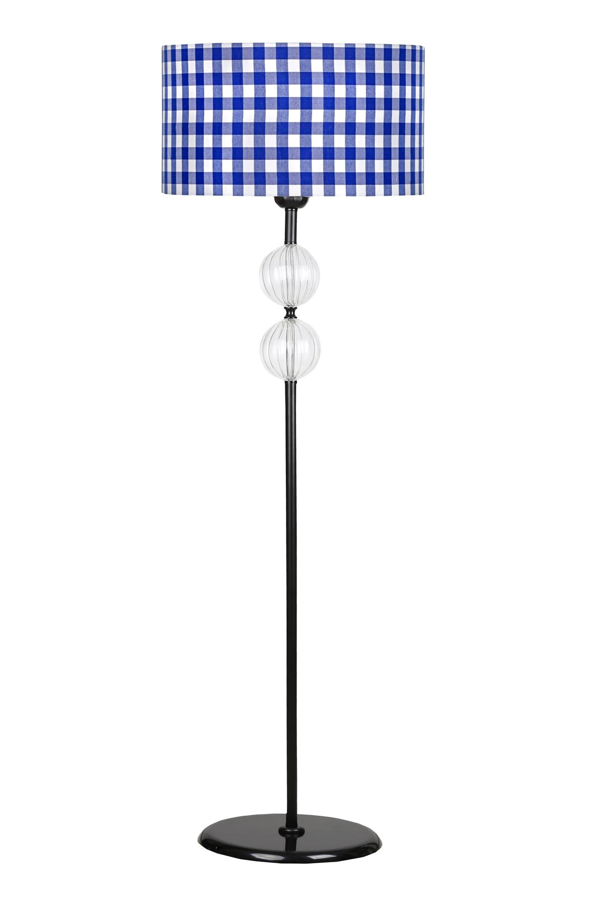 Vinner Nice Modern Tekli Metal Tek Ayaklı Silindir Lambader Beyaz - Mavi
