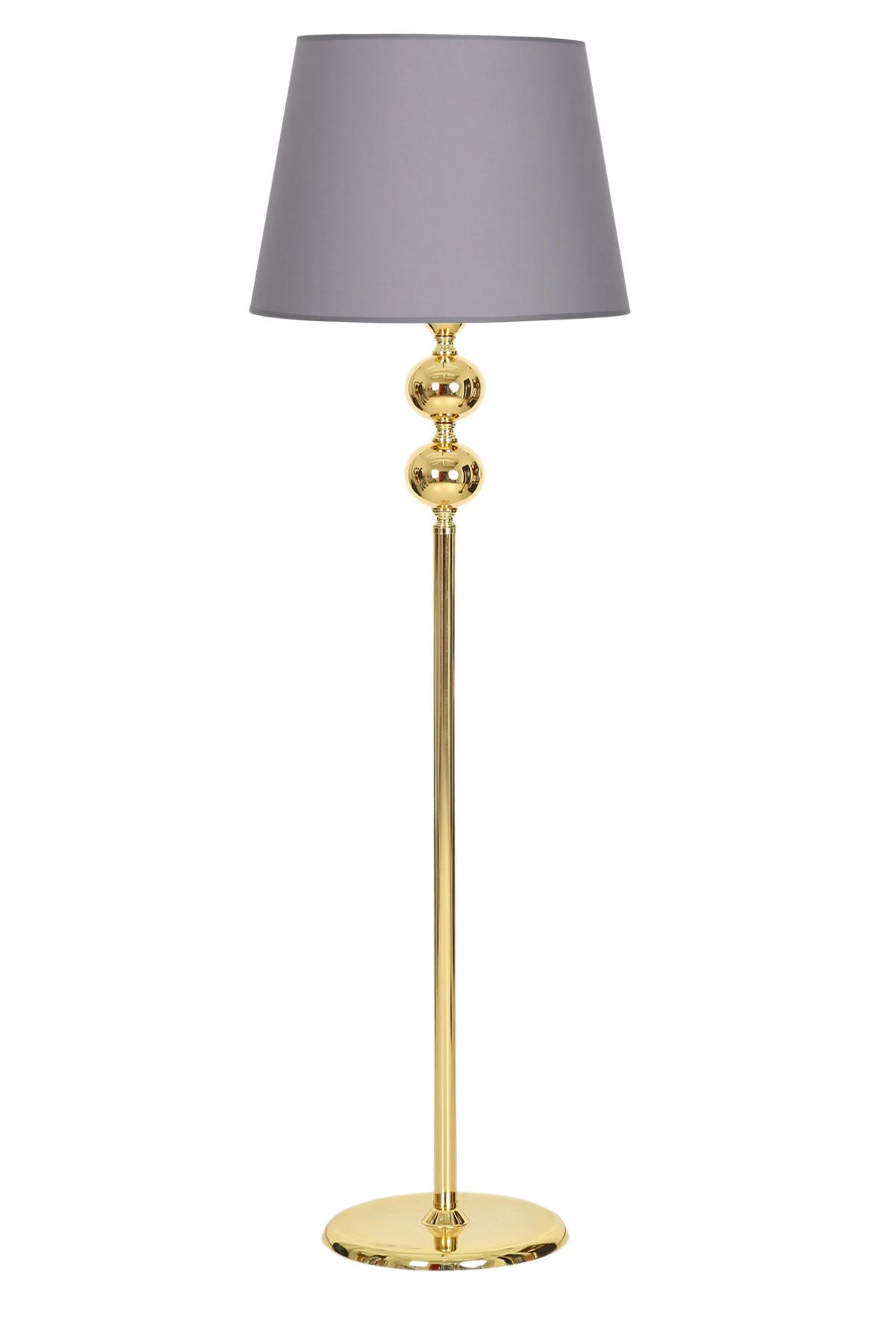 Vinner Gold Kaplama Çift Küre Modern Tekli Metal Tek Ayaklı Şapka Lambader Gri