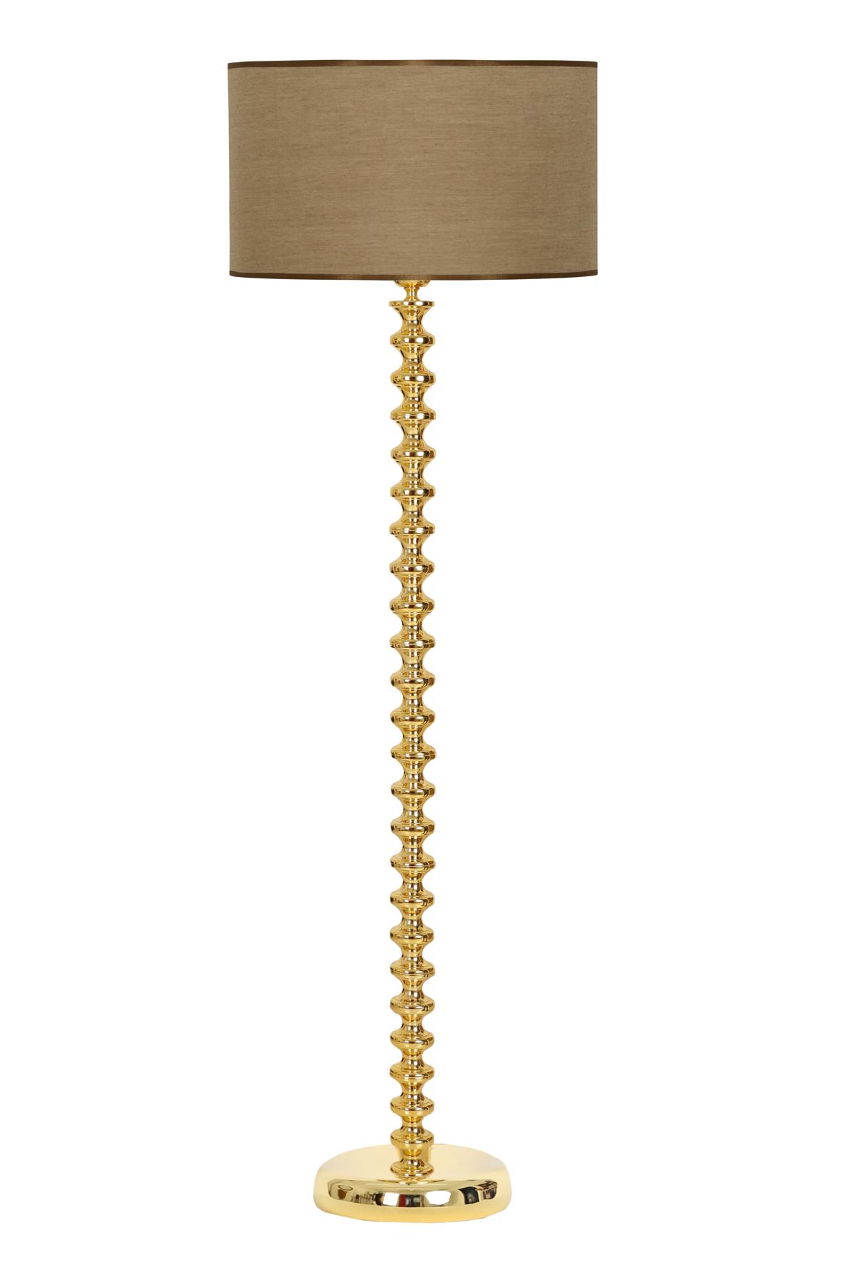 Vinner Jasmine Series 5802 Modern Tekli Metal Tek Ayaklı Silindir Lambader Kahverengi