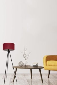 D-Light Modern Tekli Metal Tek Ayaklı Silindir Lambader Bordo