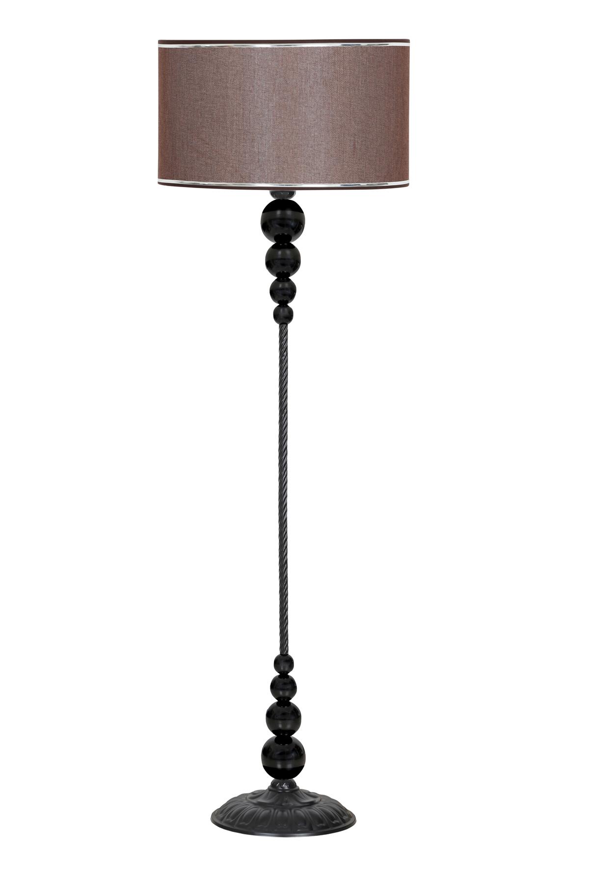 Vinner Caracas Modern Tekli Metal Tek Ayaklı Silindir Lambader Koyu Kahverengi