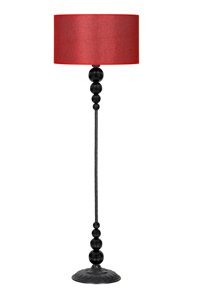 Vinner Caracas Modern Tekli Metal Tek Ayaklı Silindir Lambader Hasır - Kırmızı