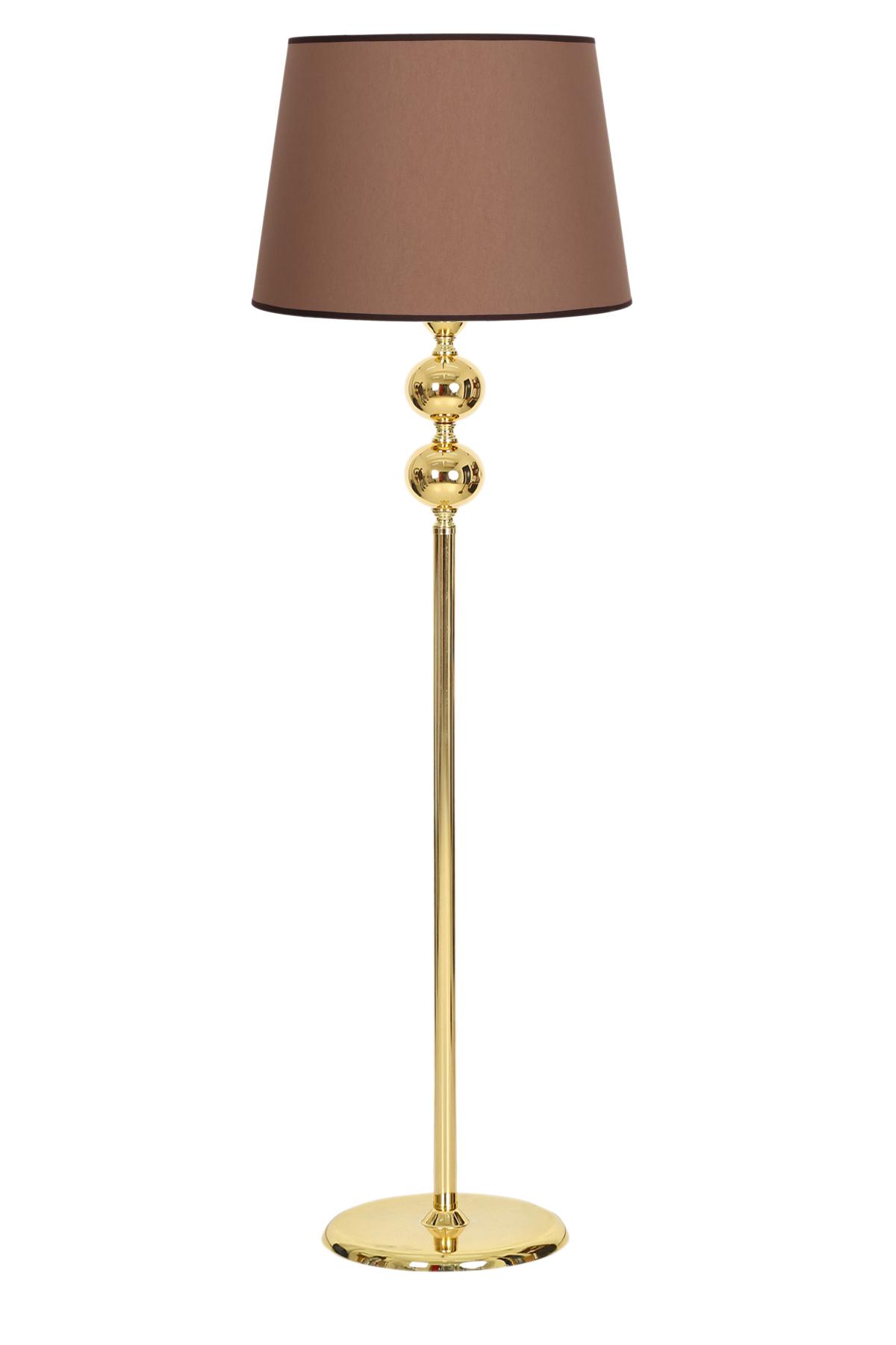 Vinner Gold Kaplama Çift Küre Modern Tekli Metal Tek Ayaklı Şapka Lambader Kahverengi