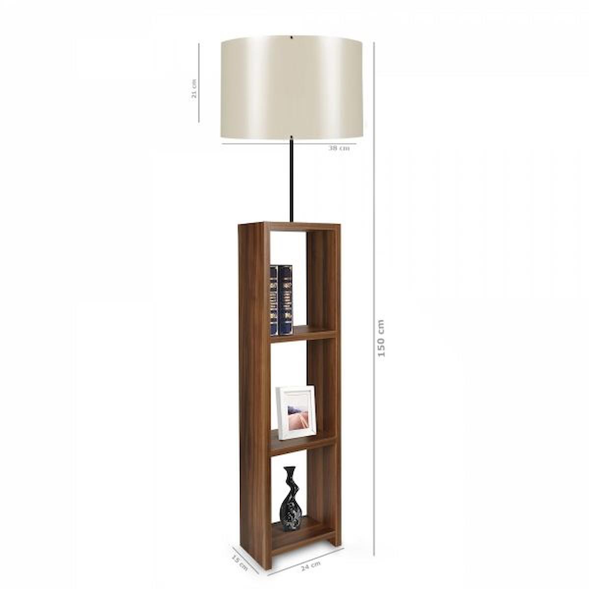 HOMİNG Modern Tekli Metal Tek Ayaklı Silindir Lambader Kahverengi