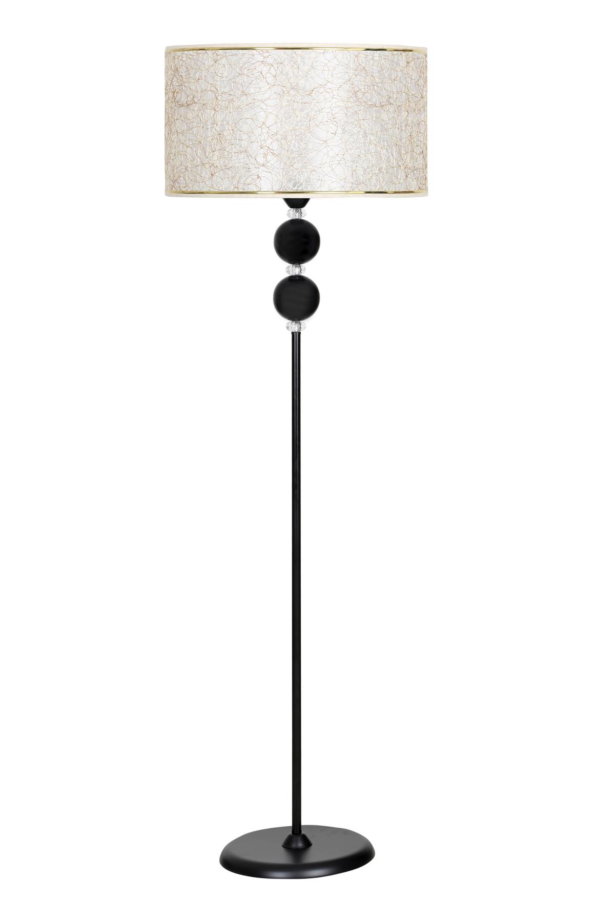Vinner Delhi Modern Tekli Metal Tek Ayaklı Silindir Lambader Kırçıllı Bej