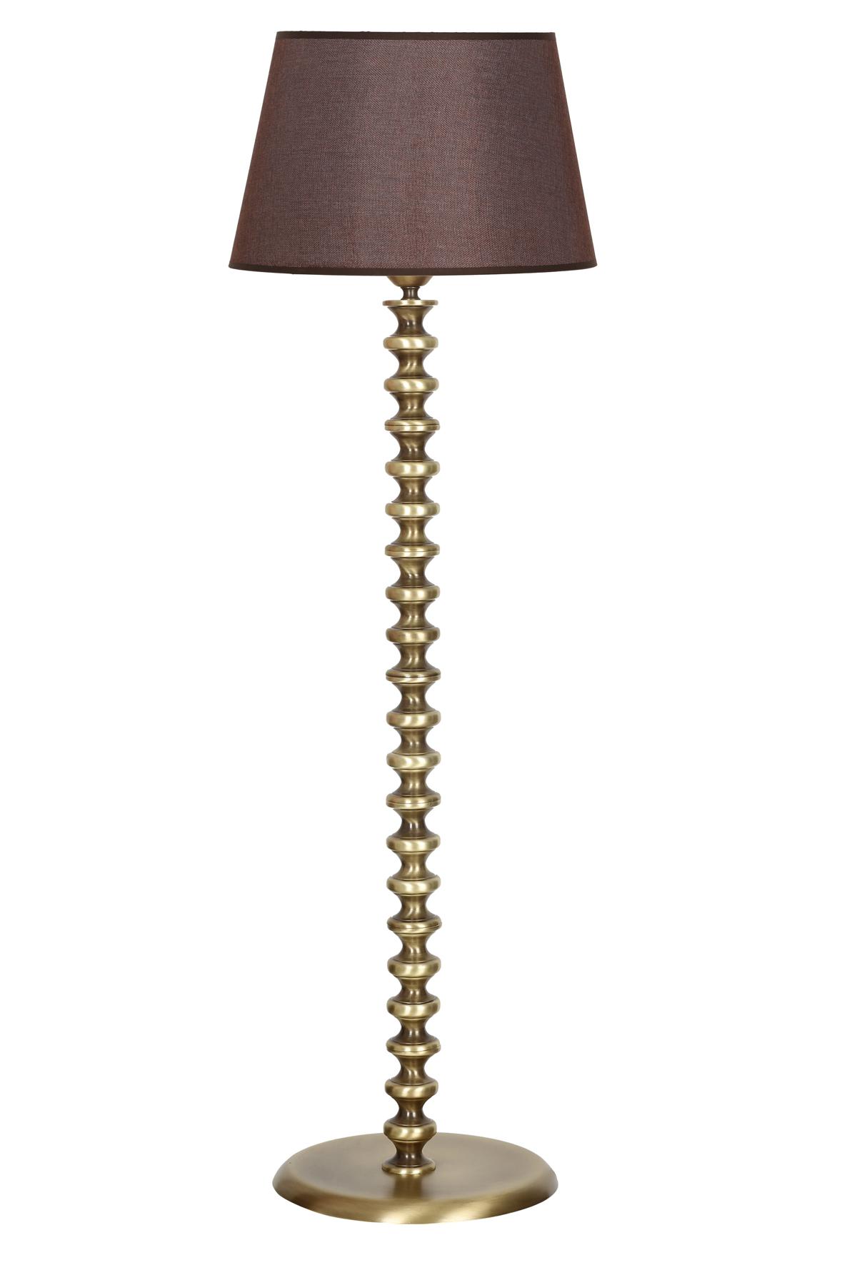 Vinner Jasmine Series 5802 Eskitme Tekli Metal Tek Ayaklı Şapka Lambader Koyu Kahverengi