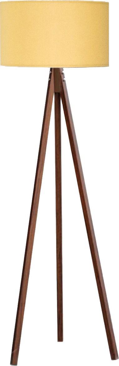 Arsimo Modern Tekli Ahşap 3 Ayaklı Silindir Lambader Sarı