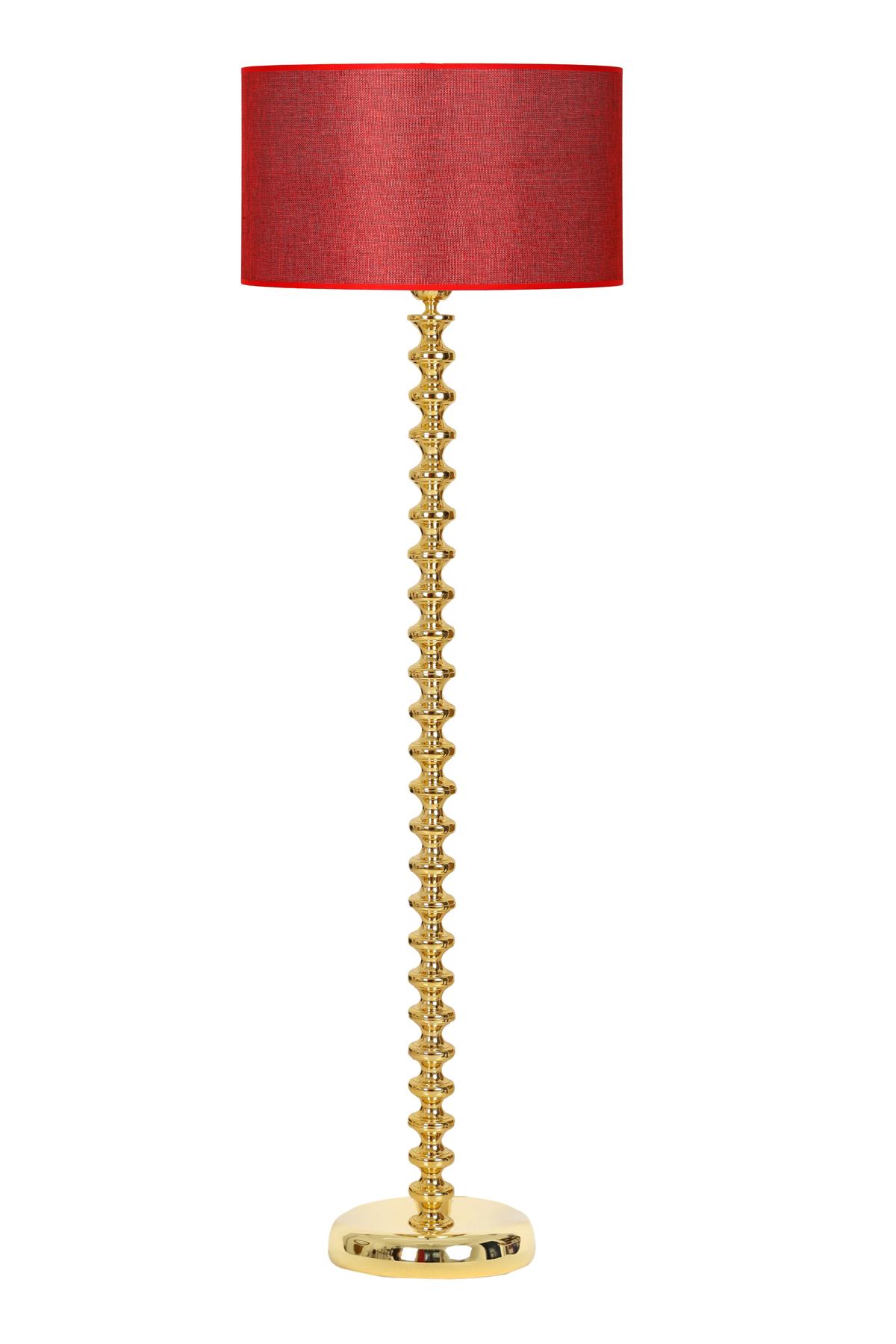 Vinner Jasmine Series 5802 Modern Tekli Metal Tek Ayaklı Silindir Lambader Kırmızı