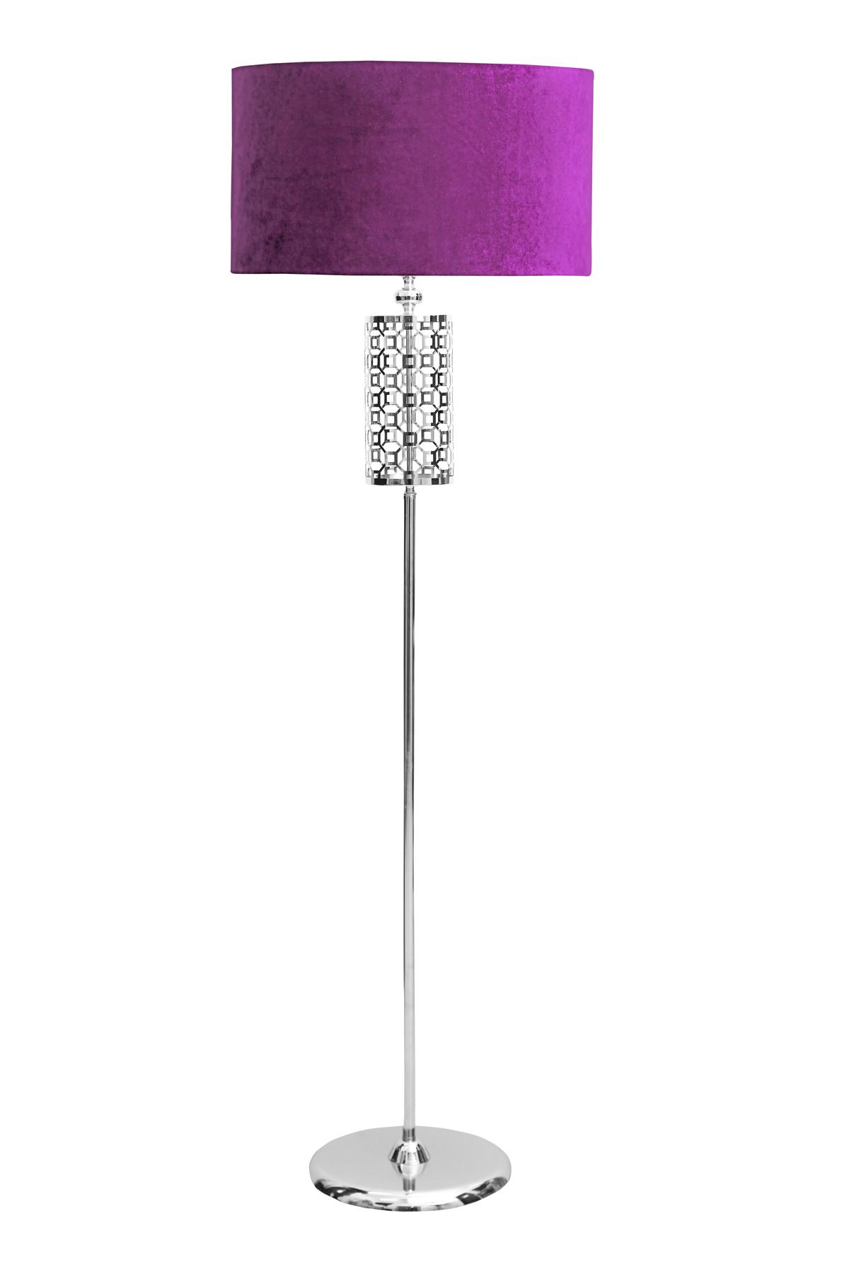 Vinner Laser 5708 Klasik Tekli Metal Tek Ayaklı Silindir Lambader Mor