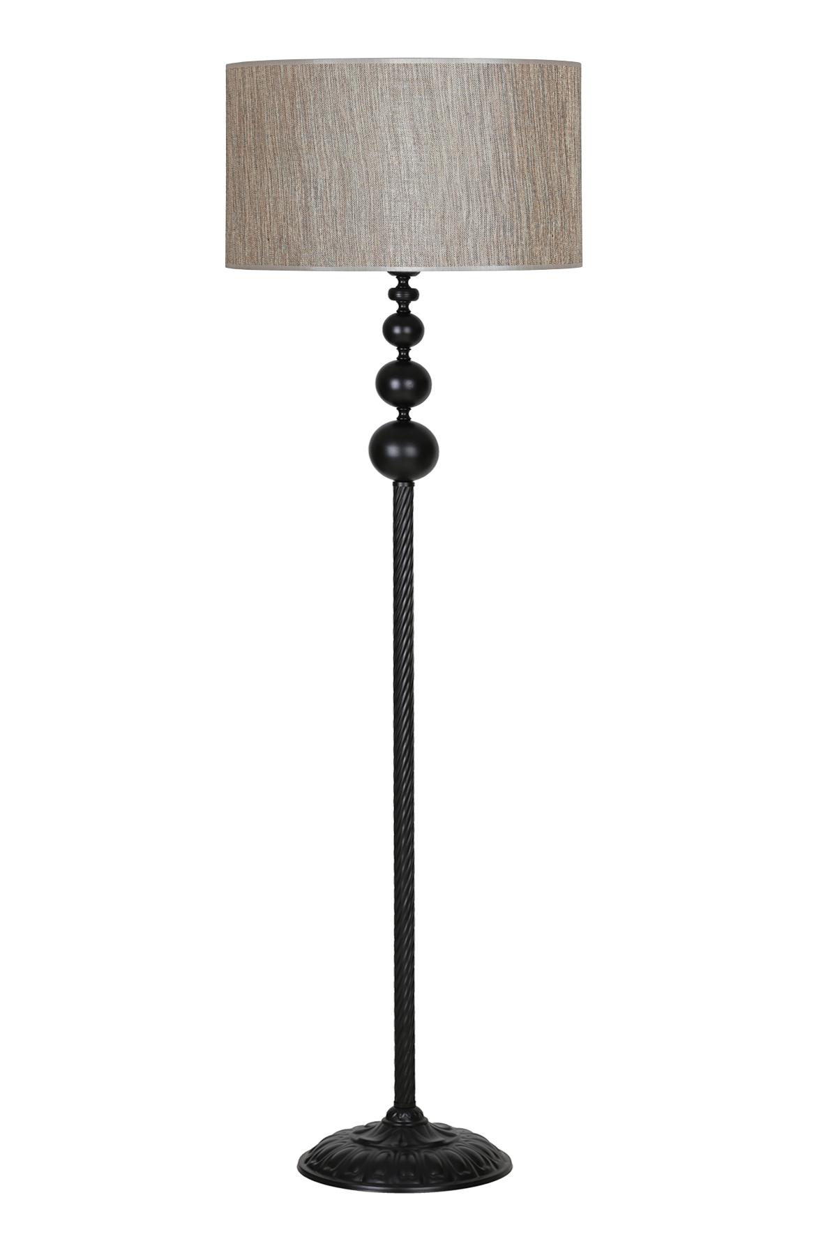 Vinner Grasse Modern Tekli Metal Tek Ayaklı Silindir Lambader Yaldızlı Kahverengi
