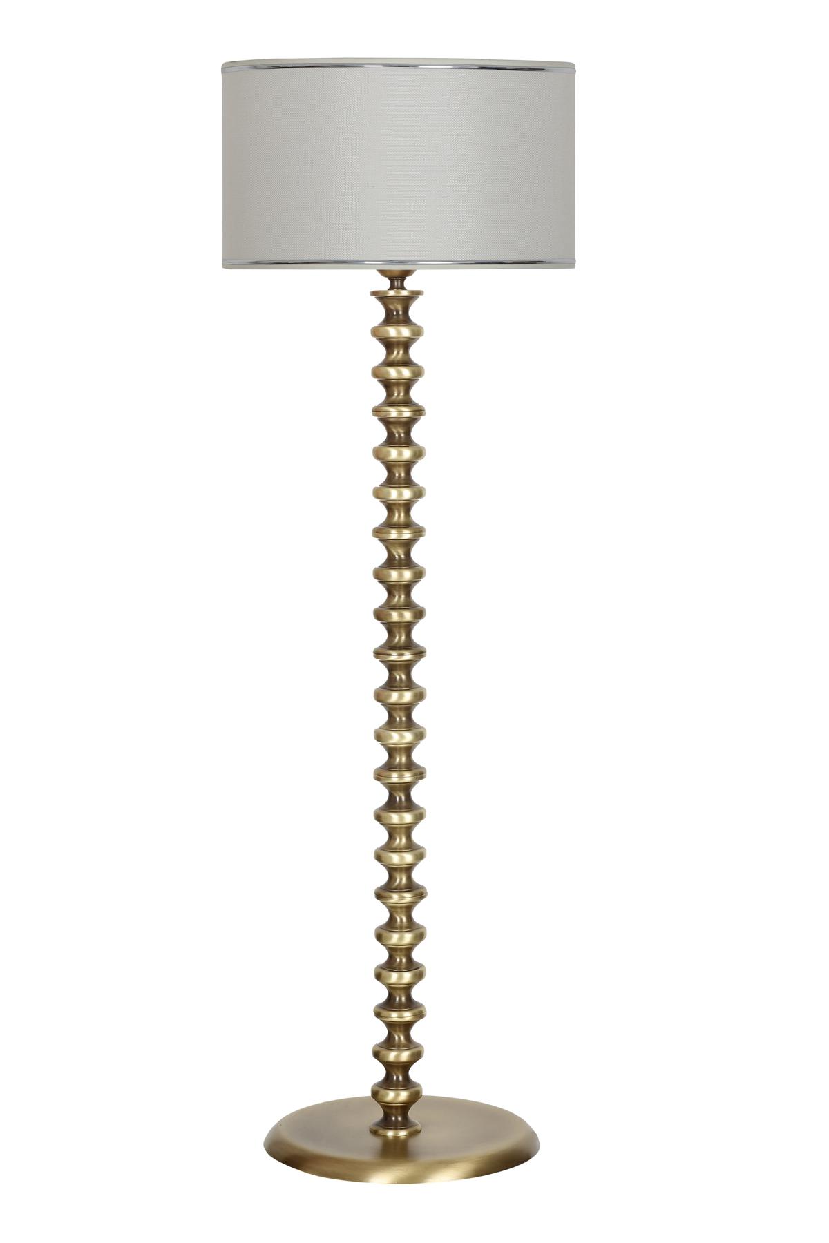 Vinner Jasmine Series 5802 Eskitme Tekli Metal Tek Ayaklı Silindir Lambader Beyaz