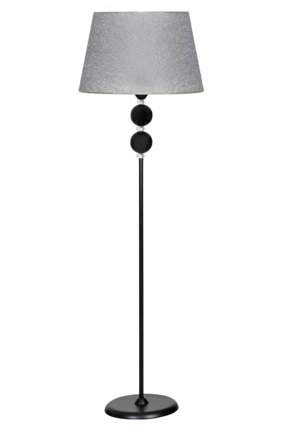 Vinner Delhi Modern Tekli Metal Tek Ayaklı Şapka Lambader Kırçıllı Gri