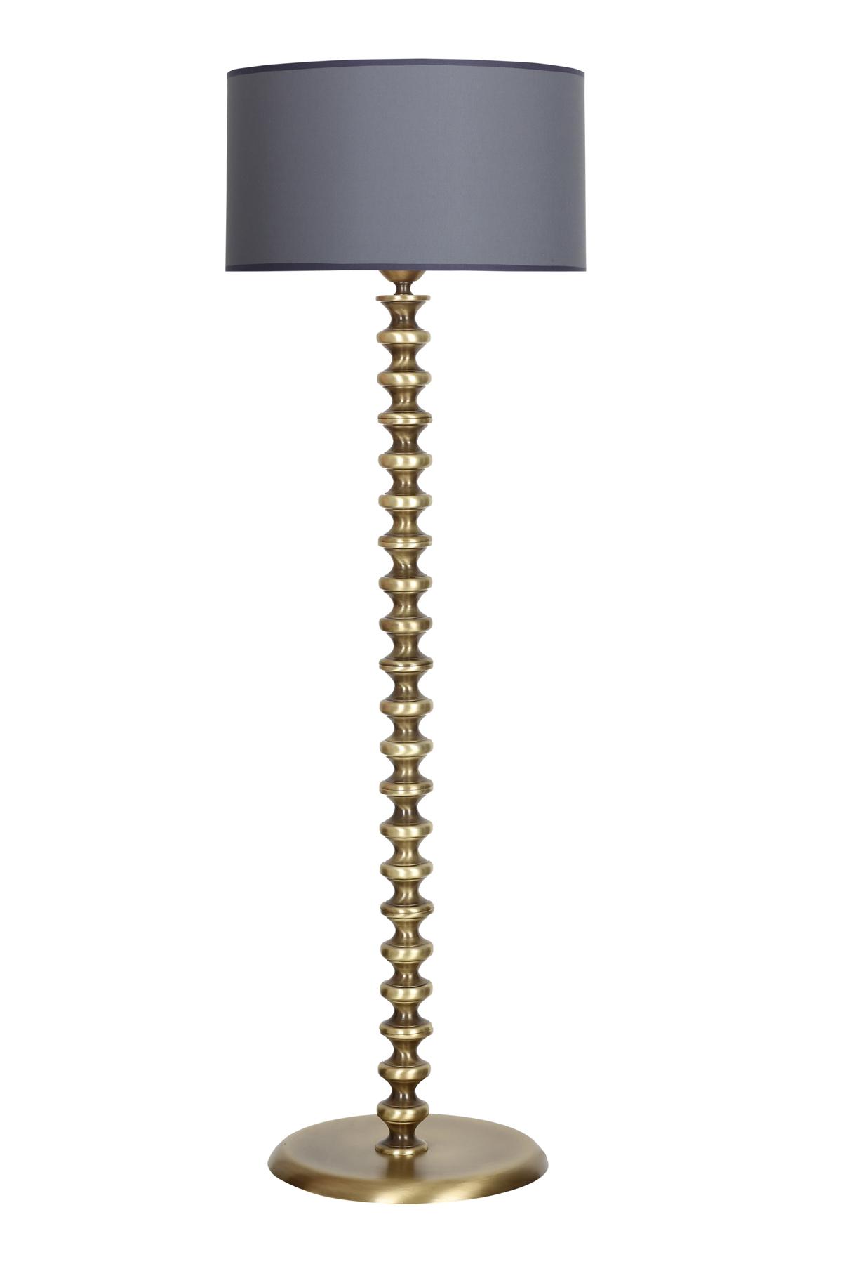 Vinner Jasmine Series 5802 Eskitme Tekli Metal Tek Ayaklı Silindir Lambader Gri