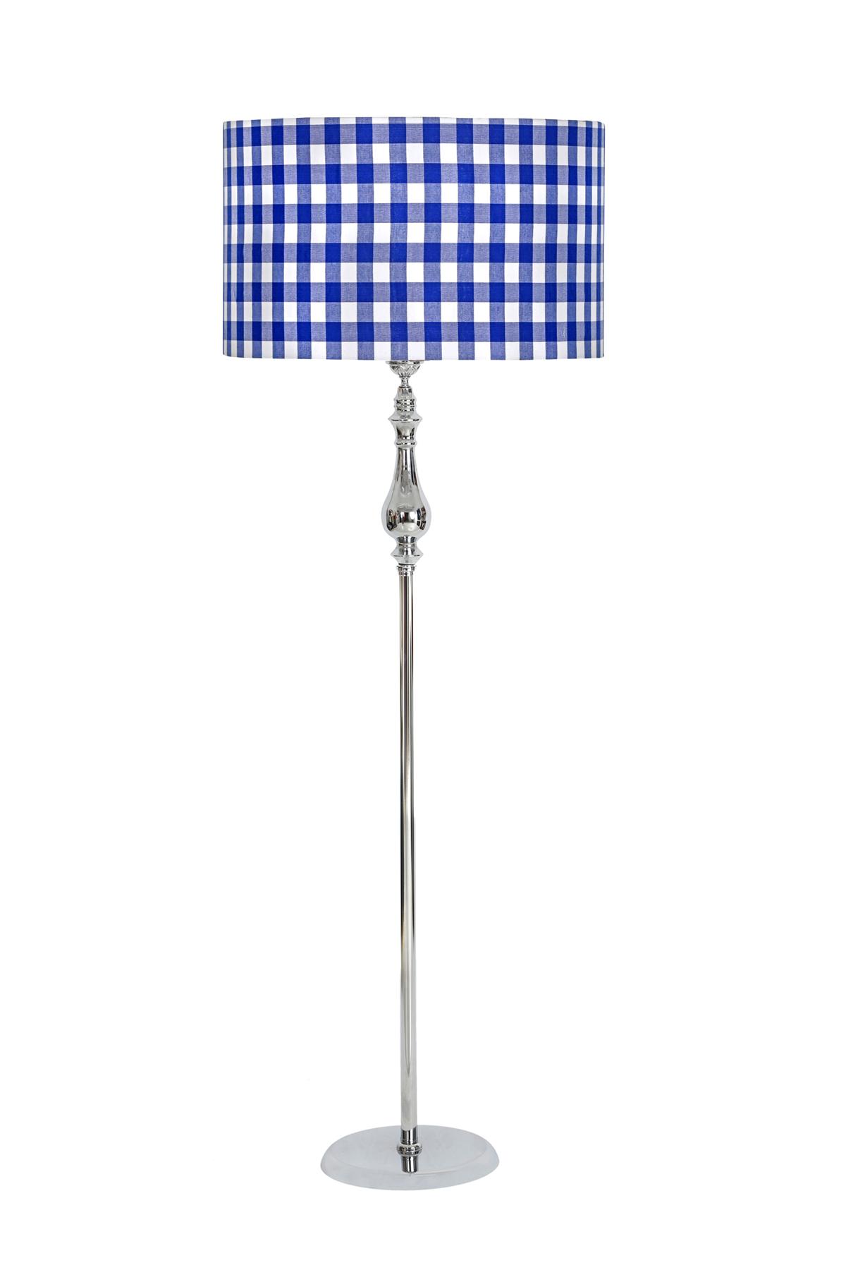 Vinner Solid Modern Tekli Metal Tek Ayaklı Silindir Lambader Beyaz - Mavi