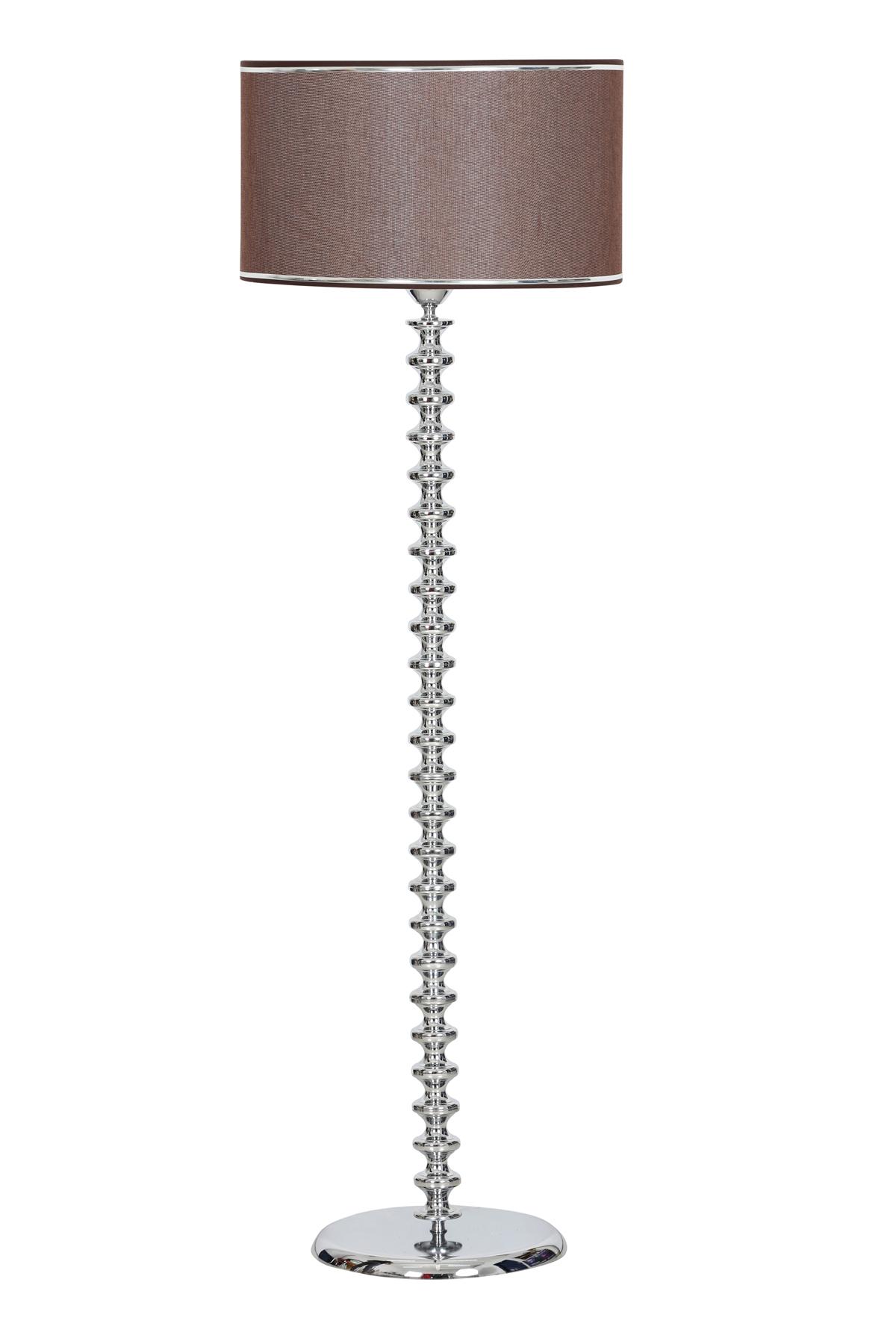 Vinner Jasmine Series LM-5803 Modern Tekli Metal Tek Ayaklı Silindir Lambader Koyu Kahverengi