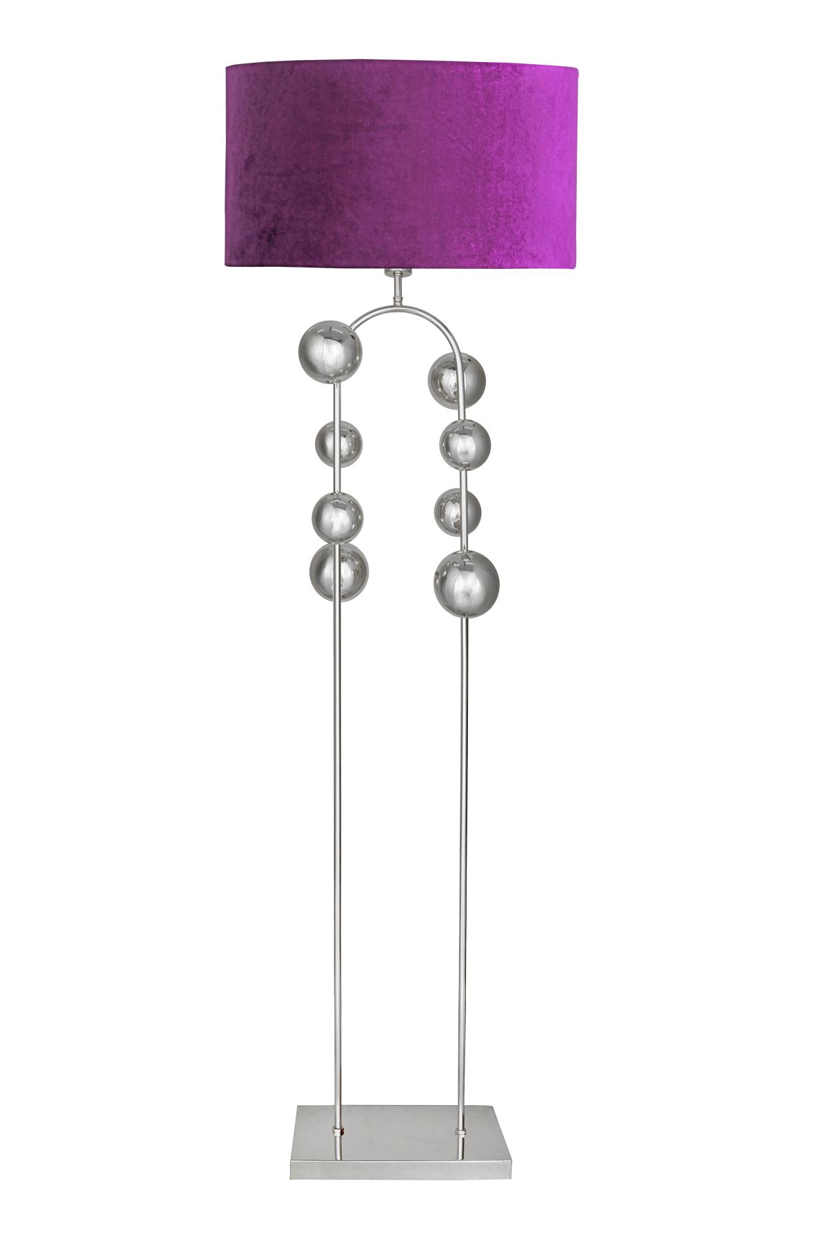 Vinner Modern Tekli Metal Tek Ayaklı Silindir Lambader Mor