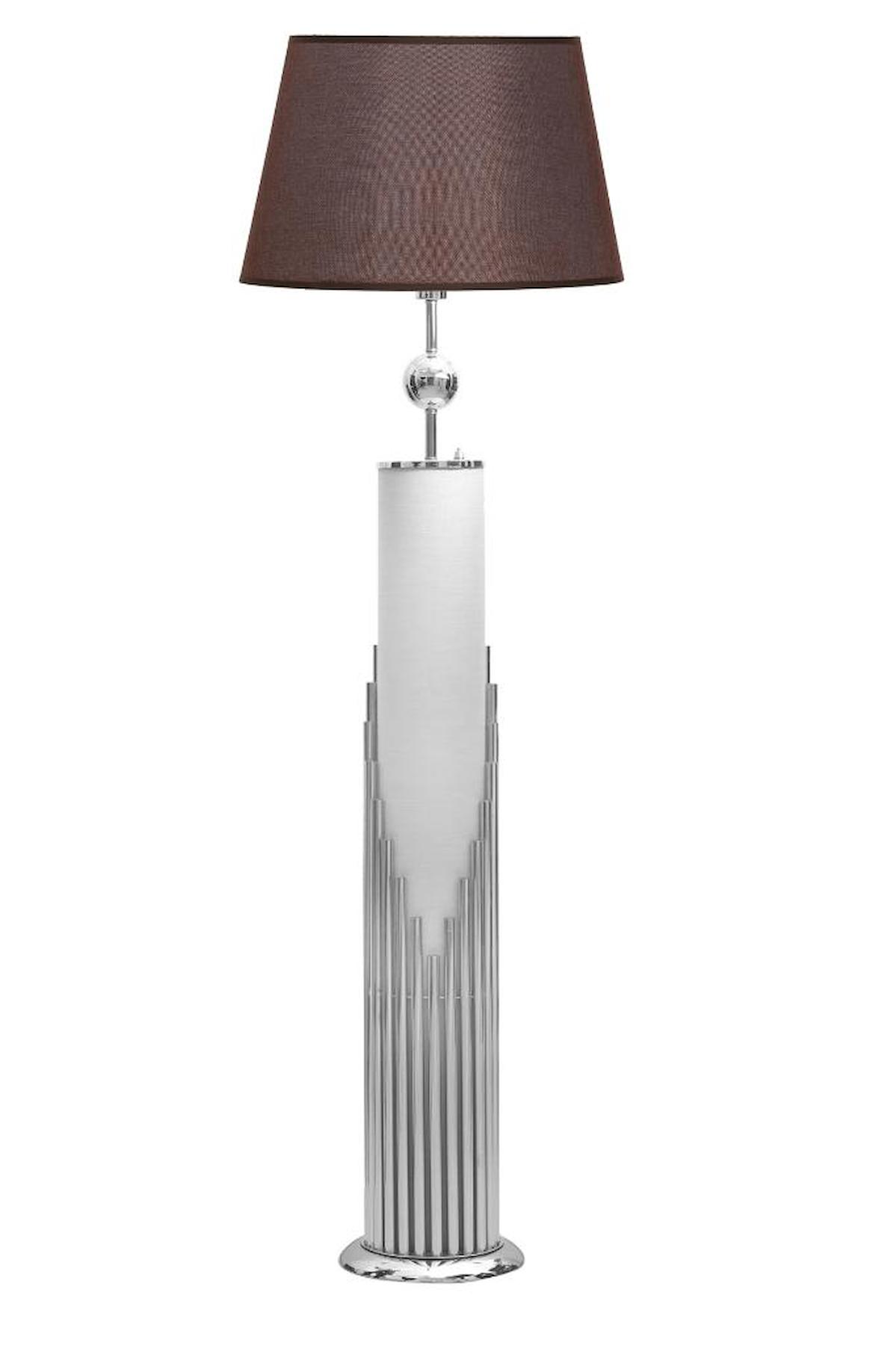 Vinner Doha Modern Tekli Metal Tek Ayaklı Şapka Lambader Koyu Kahverengi