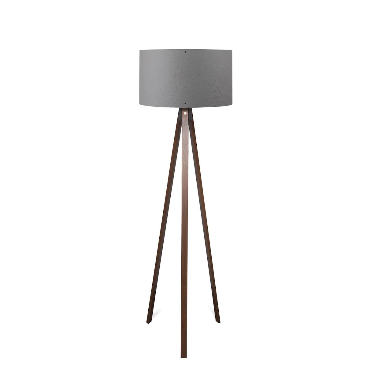 HOMİNG Retro Tekli Metal 3 Ayaklı Silindir Lambader Kahverengi