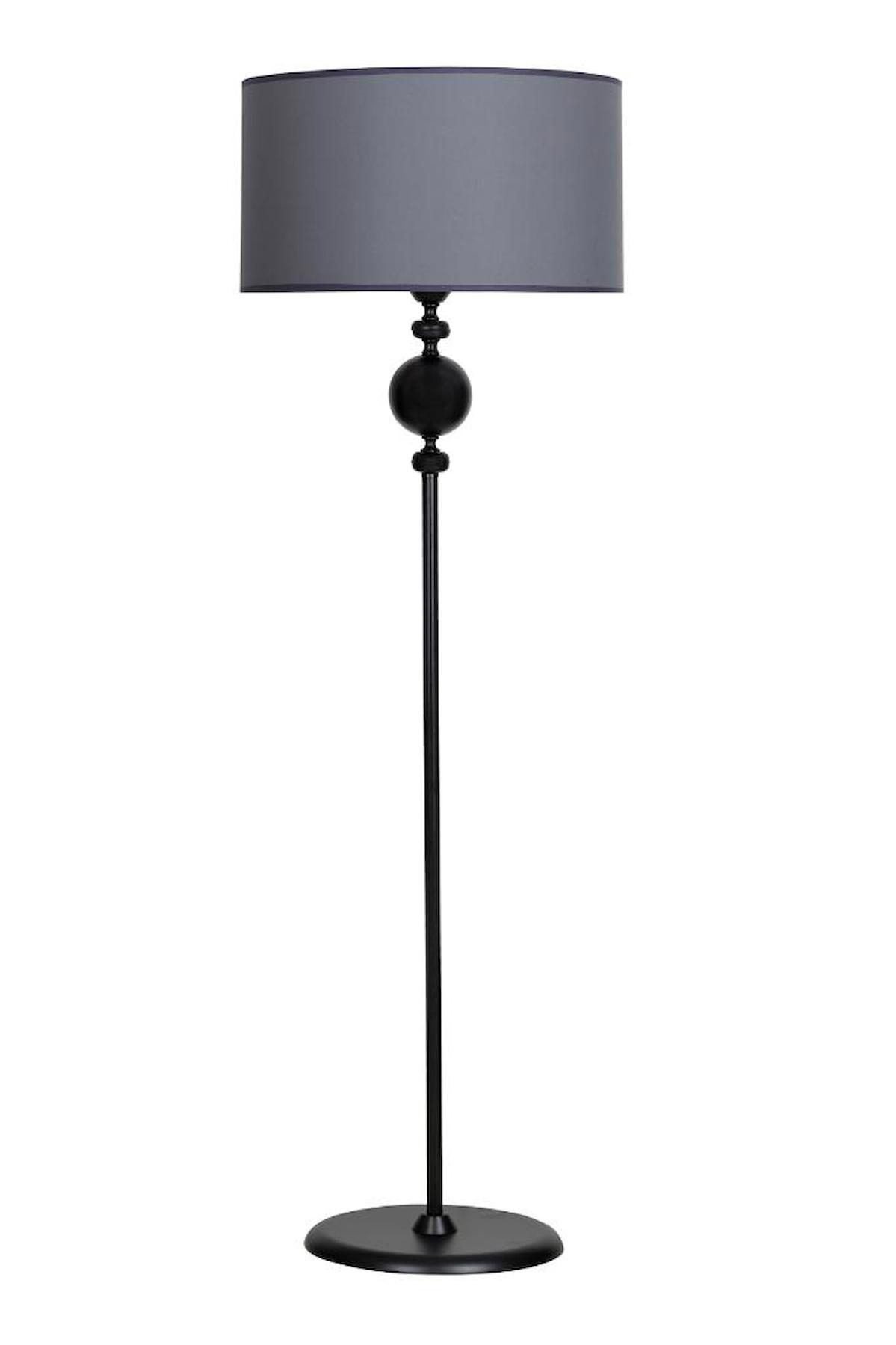 Vinner Oslo Modern Tekli Metal Tek Ayaklı Silindir Lambader Gri