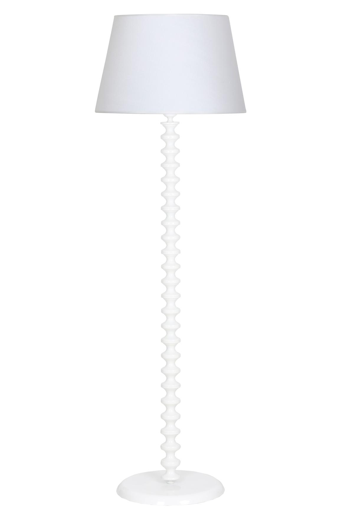 Vinner Jasmine Series LM-5804 Modern Tekli Metal Tek Ayaklı Şapka Lambader Beyaz