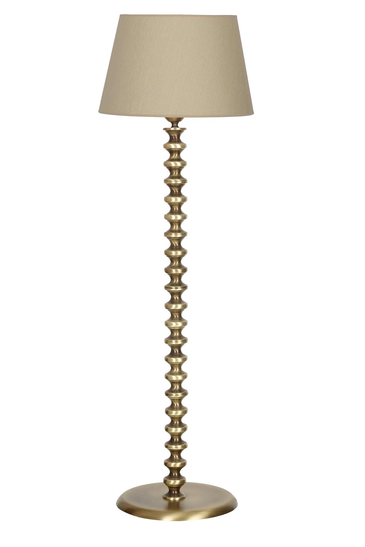 Vinner Jasmine Series 5802 Eskitme Tekli Metal Tek Ayaklı Şapka Lambader Bej