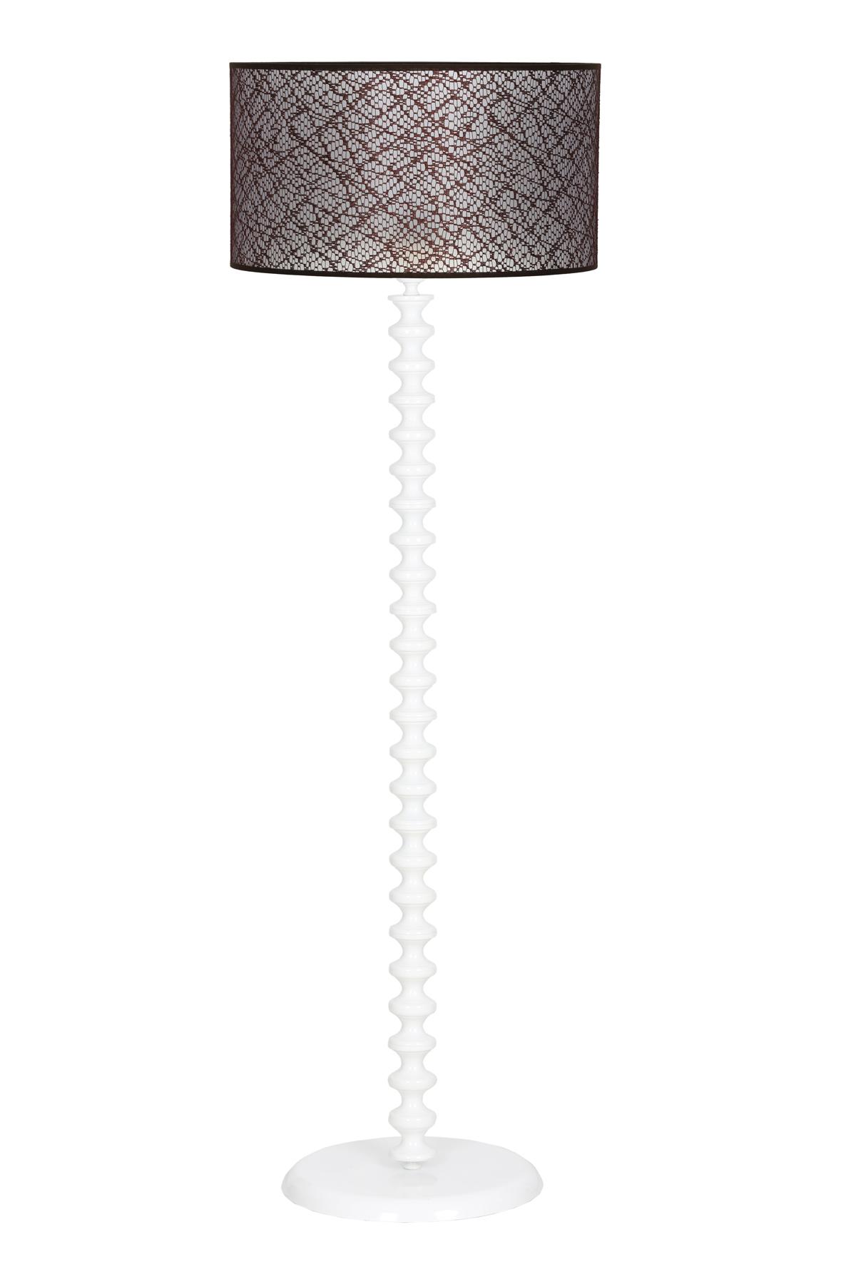 Vinner Jasmine Series LM-5804 Modern Tekli Metal Tek Ayaklı Silindir Lambader Kahverengi