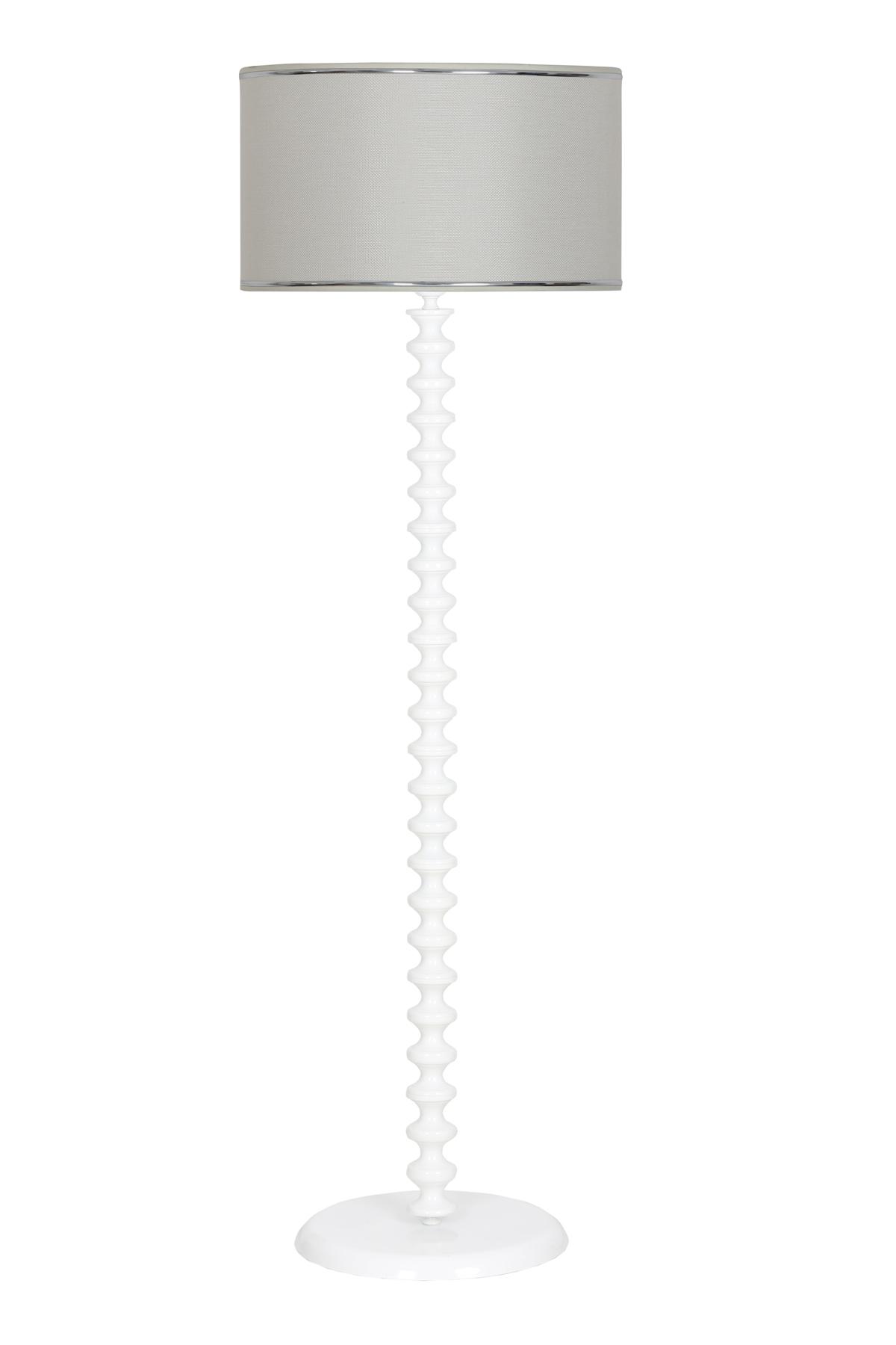Vinner Jasmine Series LM-5804 Modern Tekli Metal Tek Ayaklı Silindir Lambader Beyaz