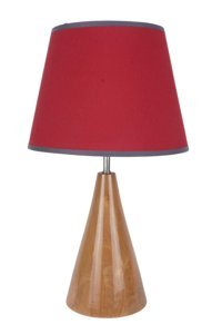 Vinner Woods Series ABJ5701 Tekli Ahşap Tek Ayaklı Abajur Bordo