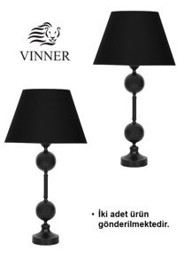 Vinner Piramit Tekli Kumaş Tek Ayaklı Abajur Açık Kahverengi