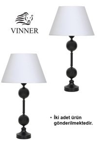 Vinner Pink Flower Tekli Kumaş Tek Ayaklı Abajur Yeşil