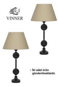 Vinner Pink Flower Tekli Kumaş Tek Ayaklı Abajur Turuncu