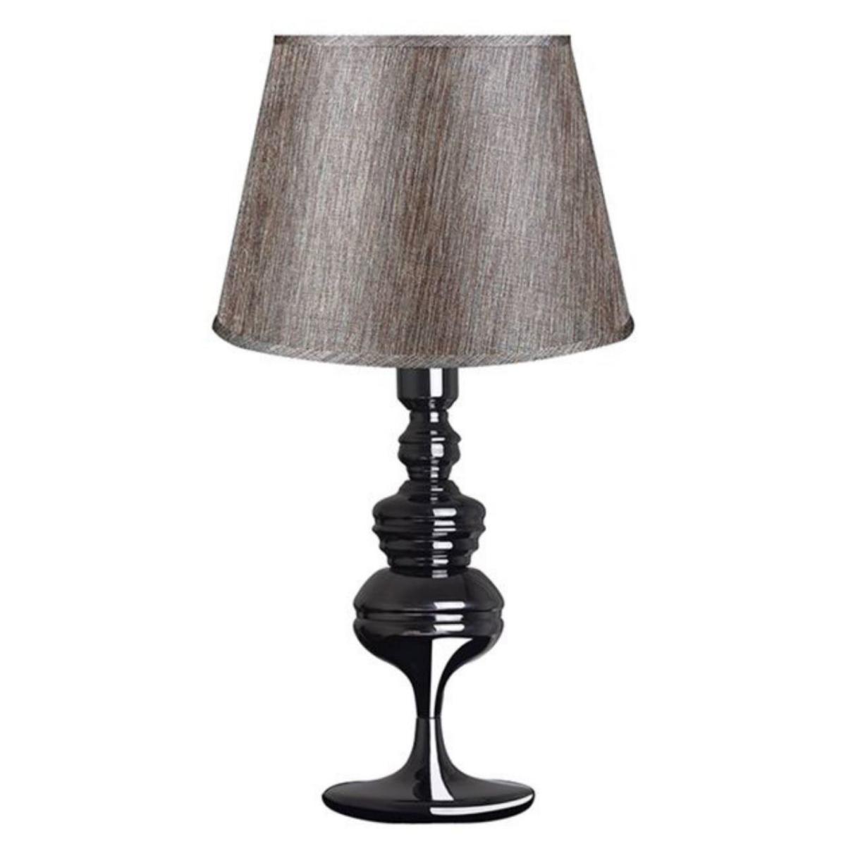 Vinner Lotus Tekli PVC Tek Ayaklı Abajur Koyu Kahverengi