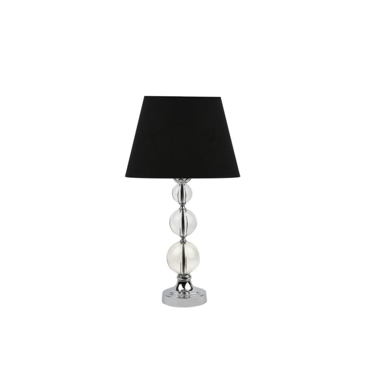 Vinner Plus Üçlü Kristal Küre Tekli Kumaş Tek Ayaklı Abajur Siyah