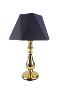 Vinner Gold Kaplama Çift Kristal Küre Tekli Metal Tek Ayaklı Abajur Mavi