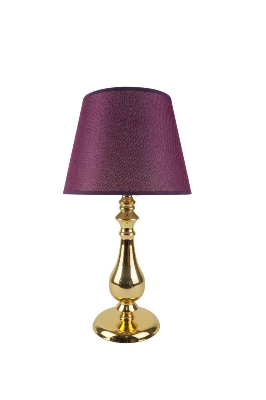 Vinner Gold Kaplama Dikey Kristal Tekli Metal Tek Ayaklı Abajur Gri