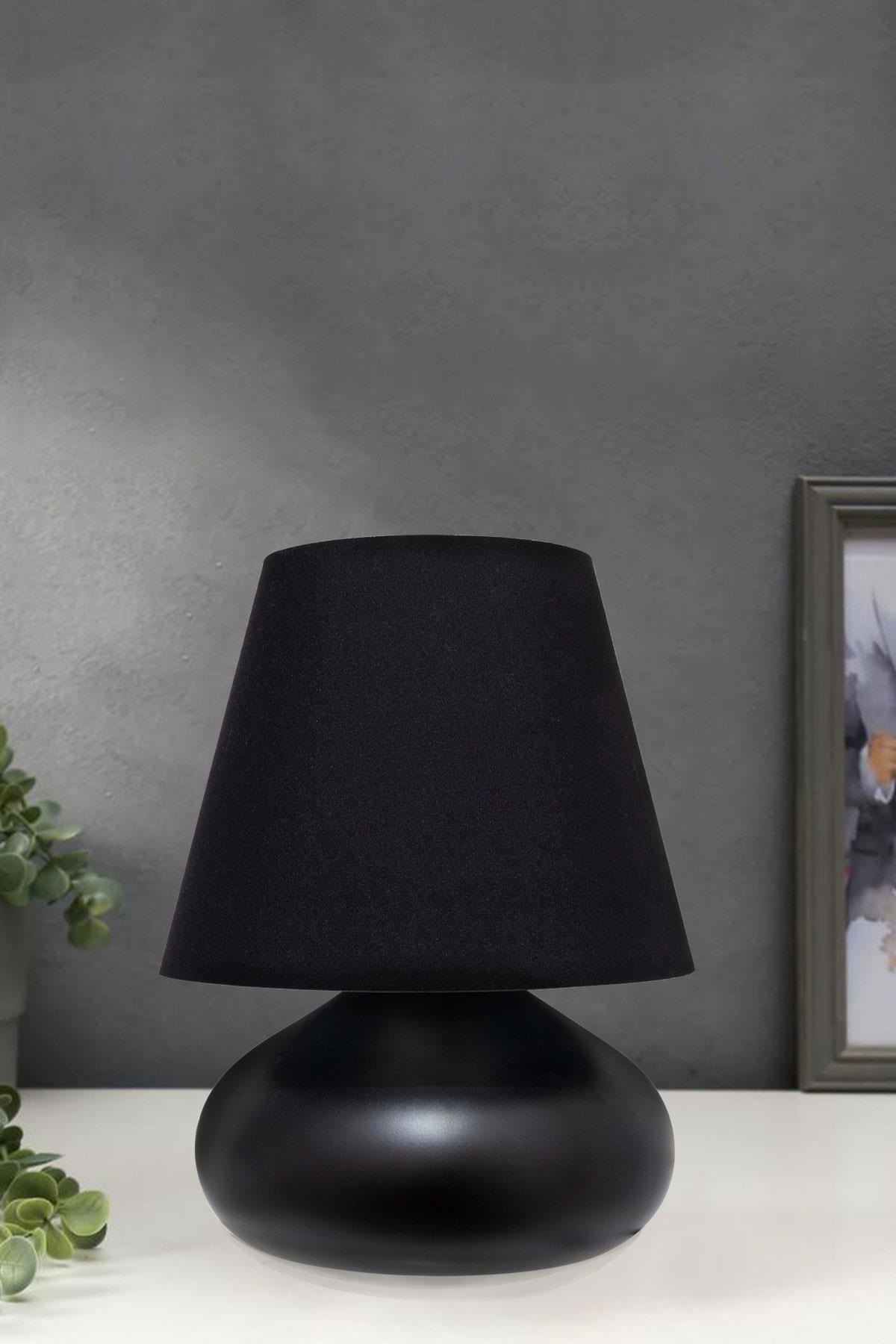 D-Light Tekli Metal Tek Ayaklı Abajur Siyah