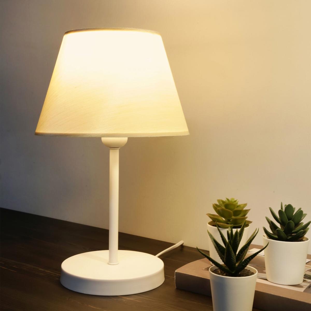 Homing Tekli Kumaş Tek Ayaklı Abajur Krem