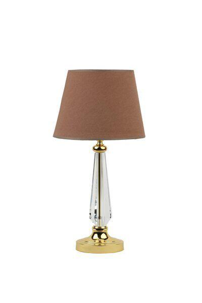 Vinner Plus Krom İkili Kristal Küre Tekli Kumaş Tek Ayaklı Abajur Bordo