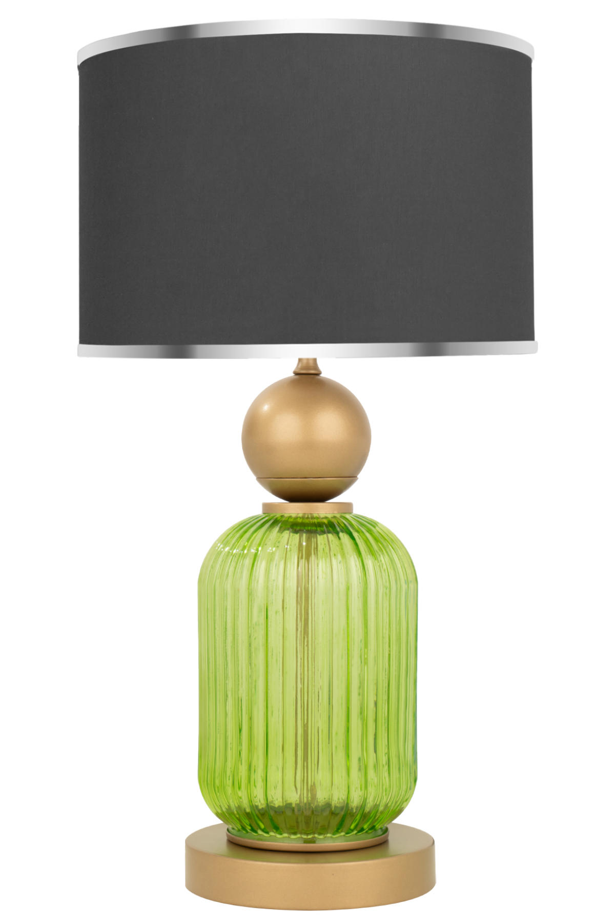 Minimal E-Ticaret Lotus Forest Green Tekli Metal Tek Ayaklı Abajur Füme