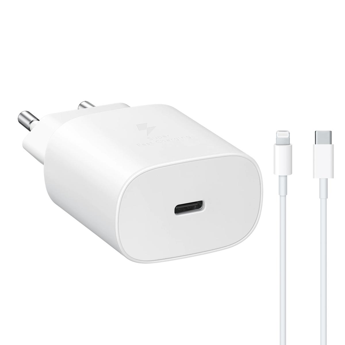 Oem TA800 iPhone Lightning - Type-C Kablolu 25 W 3 Amper Hızlı Şarj Aleti Beyaz