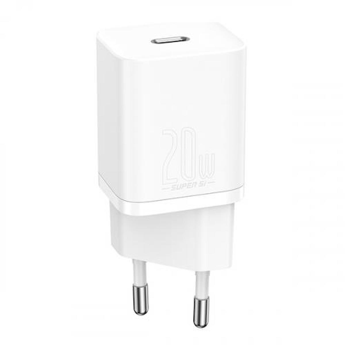 Baseus iPhone Type-C Kablolu 20 W Hızlı Şarj Aleti Beyaz