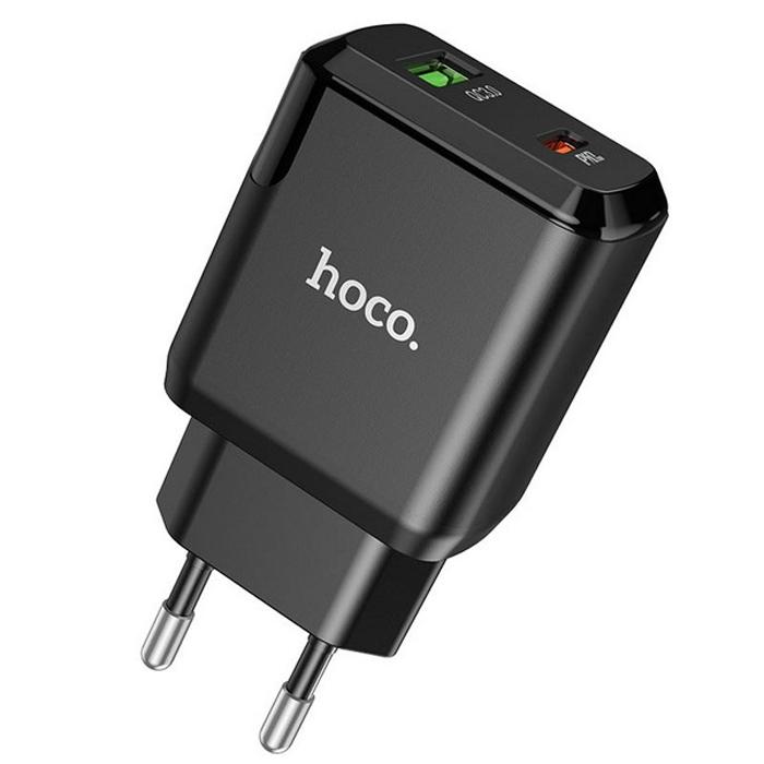 Hoco N5 Universal Type-C Kablolu 20 W Hızlı Şarj Aleti Siyah