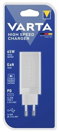 Varta Universal Kablolu 65 W Hızlı Şarj Aleti Beyaz