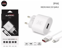 Subzero iPhone Lightning Kablolu 2 Amper Hızlı Şarj Aleti Beyaz