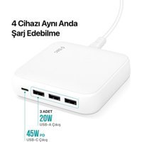 Ttec Universal USB Kablolu 65 W Hızlı Şarj Aleti Beyaz