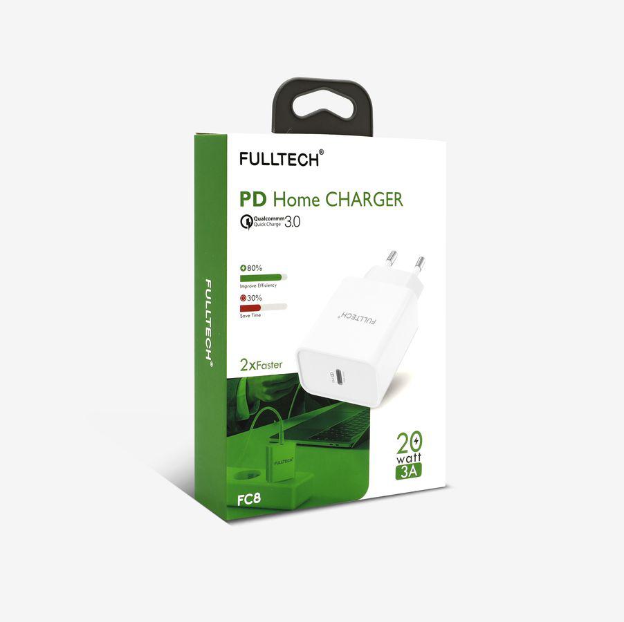 Fulltech Fc8 Universal Kablolu 20 W Hızlı Şarj Aleti Beyaz