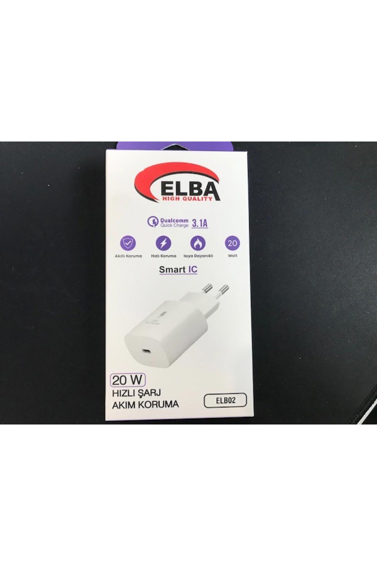 Elba Elb02 Universal USB Kablolu 20 W Hızlı Şarj Aleti Beyaz