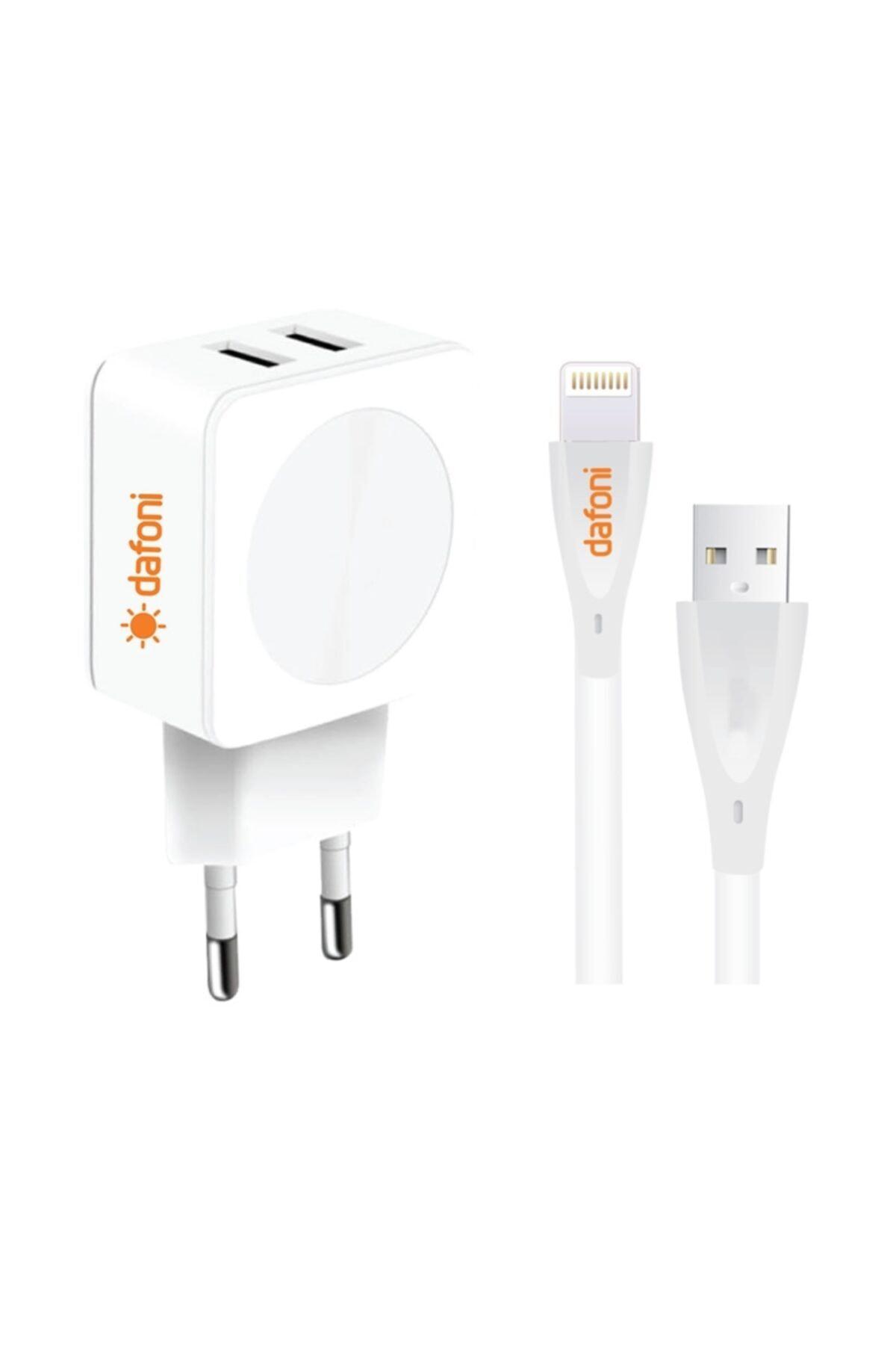 Dafoni DAF-002IP iPhone Lightning Kablolu 5 W 3 Amper Hızlı Şarj Aleti Beyaz