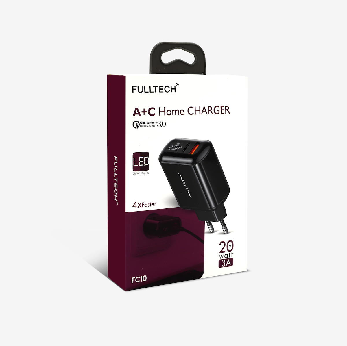 Fulltech FC10 Universal USB Kablolu 3 Amper Hızlı Şarj Aleti Siyah