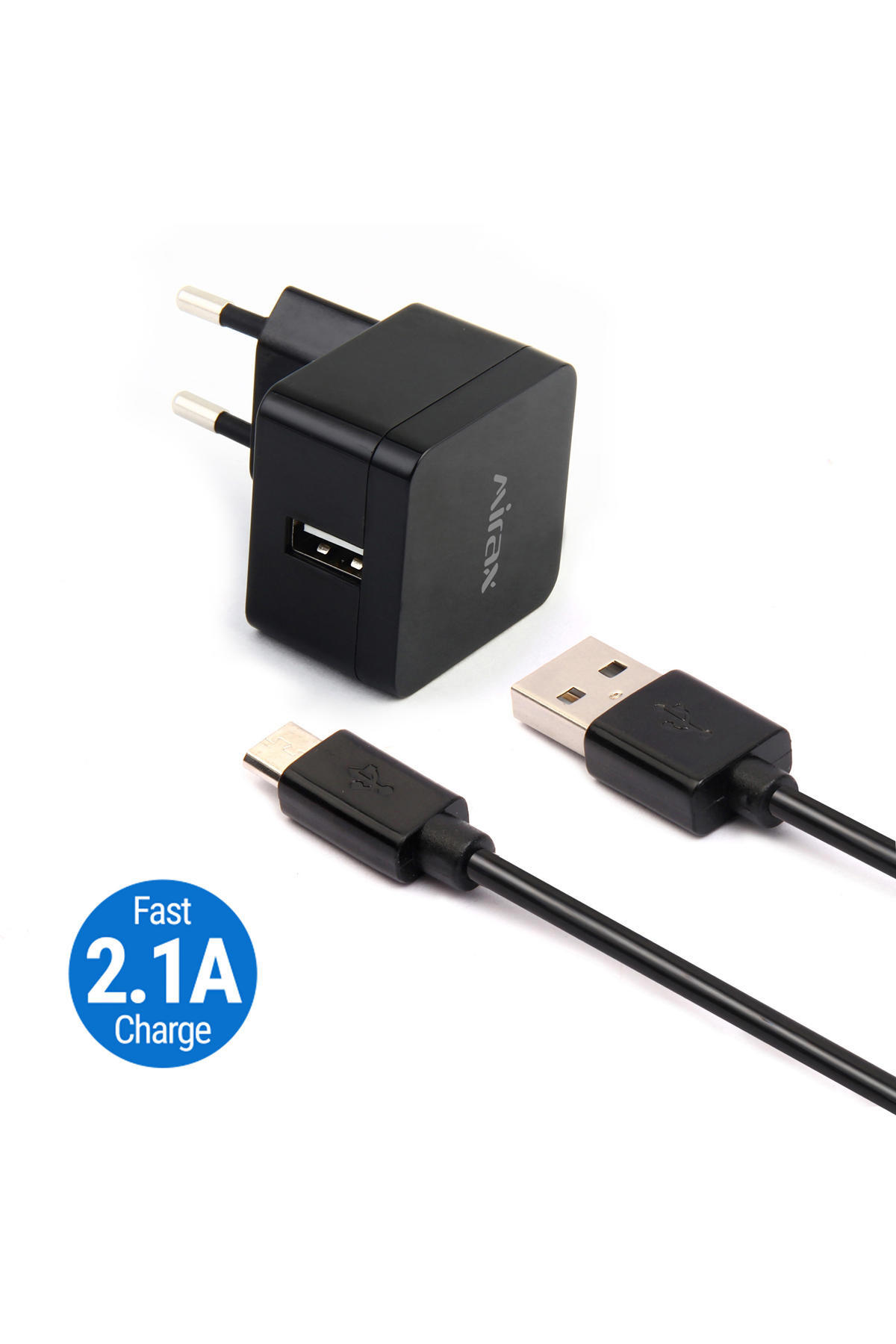 Mirax SWT-1220 Universal Micro USB Kablolu Hızlı Şarj Aleti Siyah